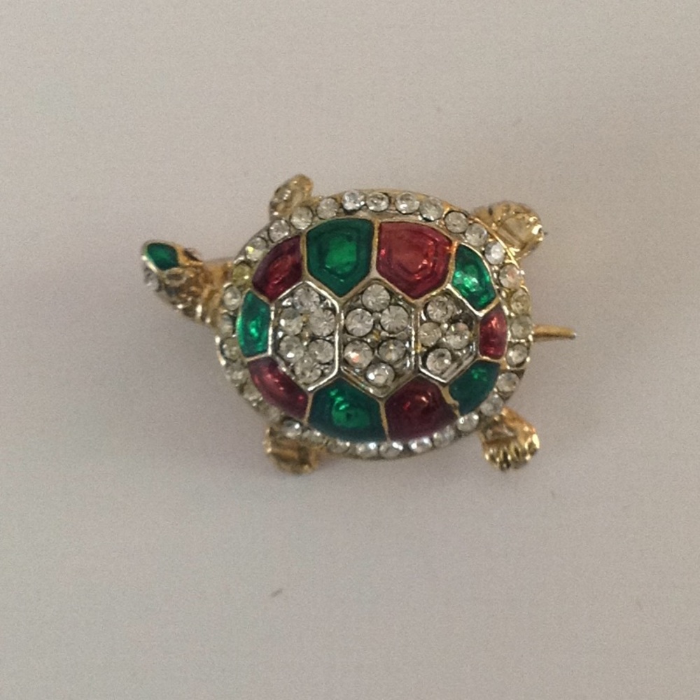 RJ35 Turtle pin green and purple 90s